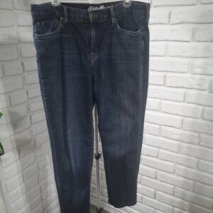 Eddie Bauer Ladies Boyfriend Fit Medium Wash Relaxed Leg Lined Jeans